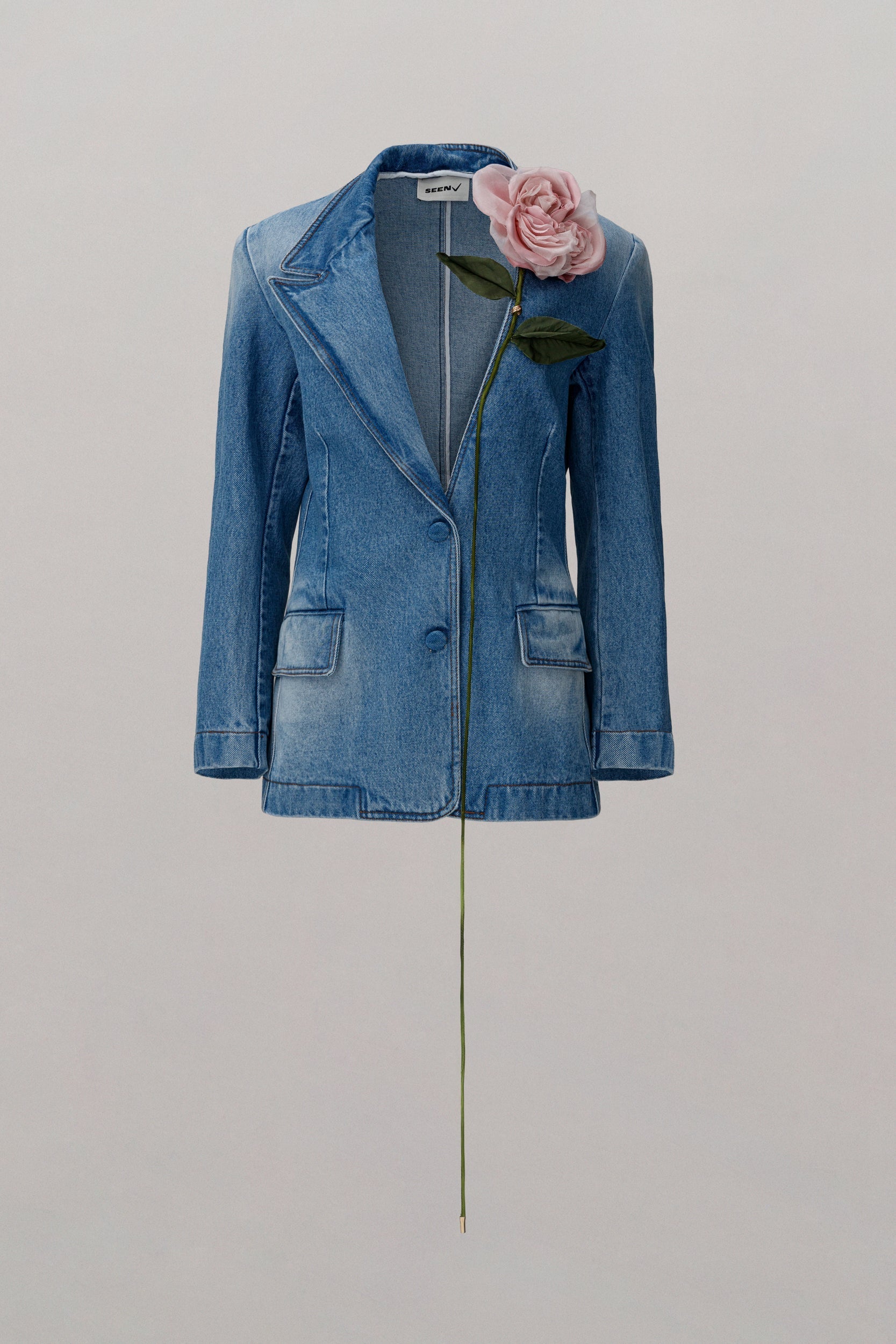 Carnivorous Rose Denim Blazer