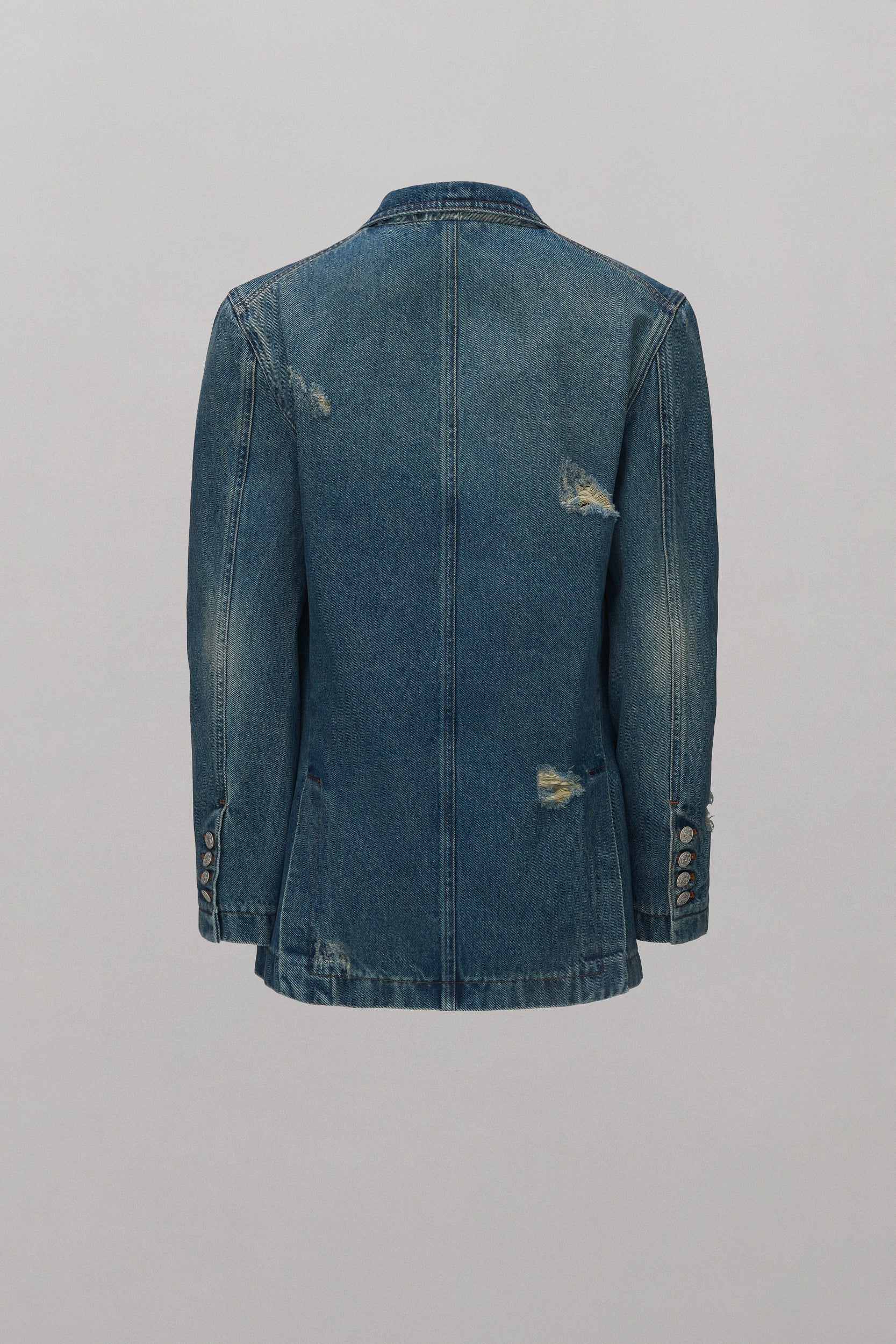 Chest Rose Denim Blazer