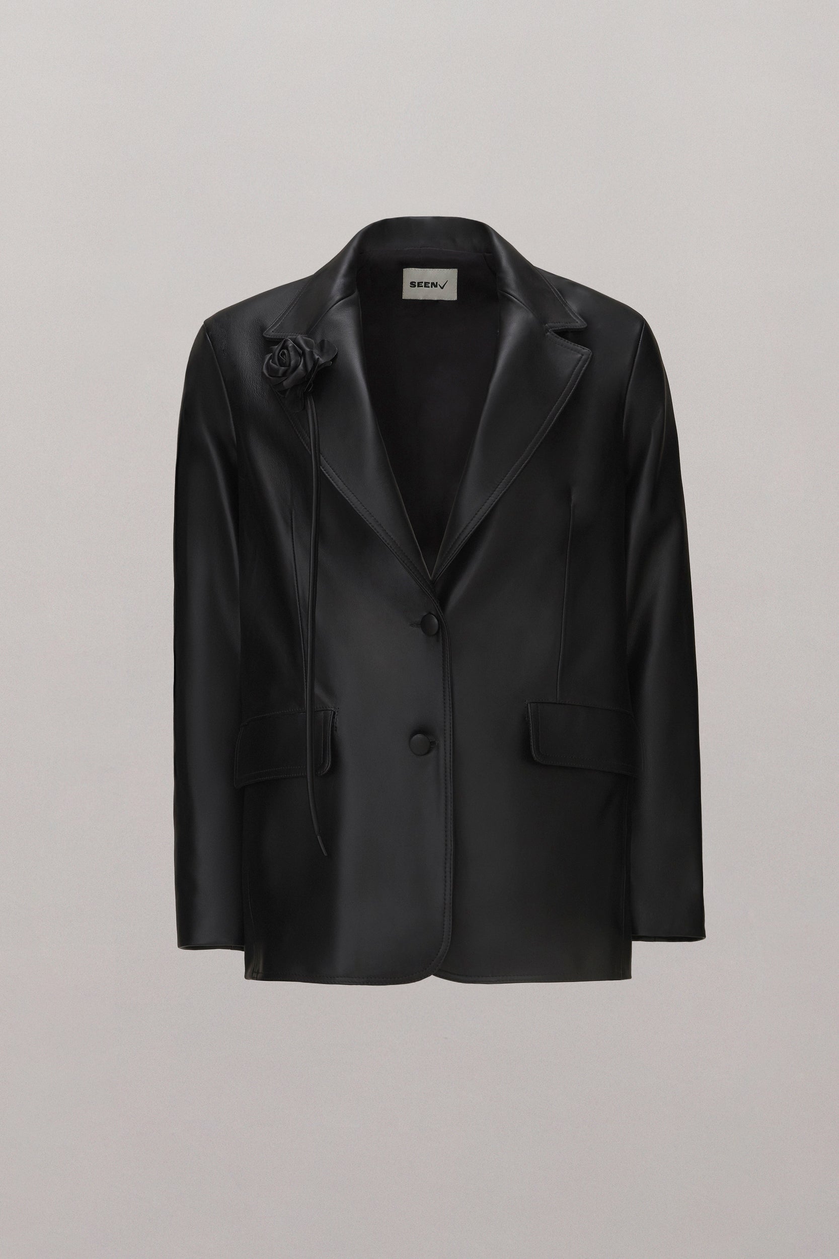 Chest Rose Leather Blazer